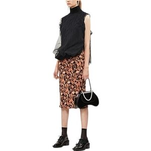 Baum und Pferdgarten Sanne Floral Midi Skirt, Size 10, Black | Orange, NWT